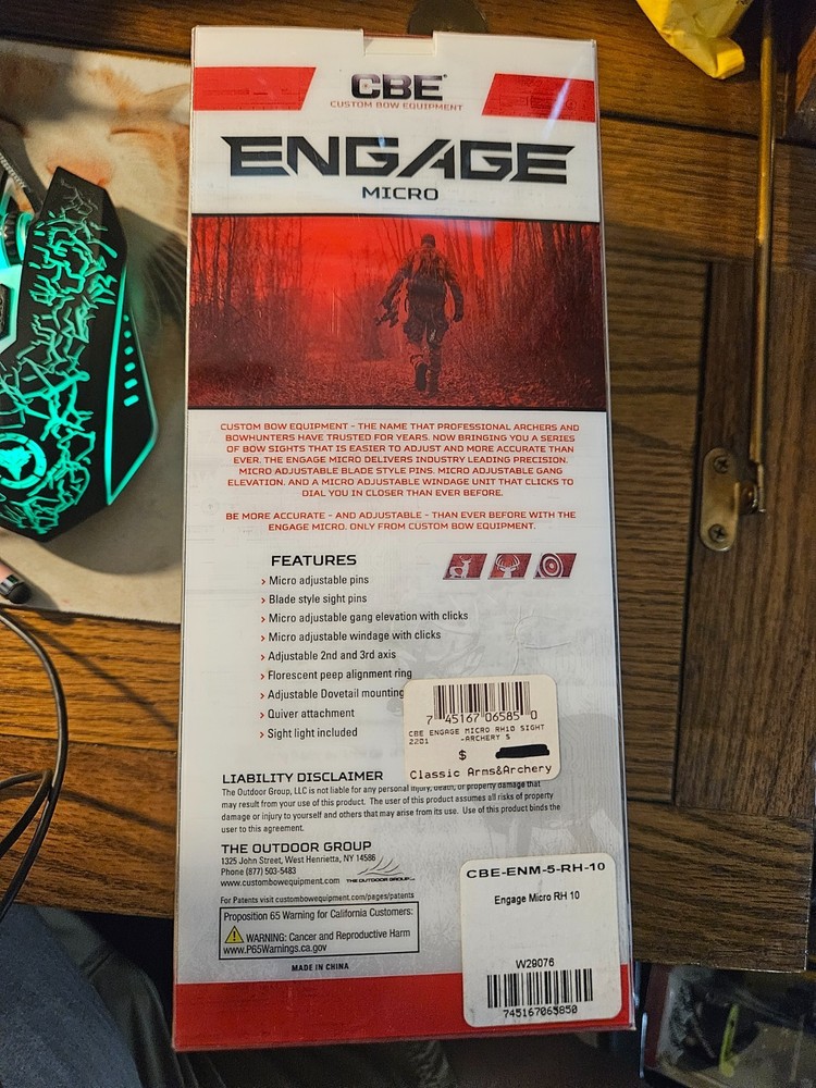 CBE ENGAGE micro...BOW SIGHT (CBE-ENM-5-RH-10)