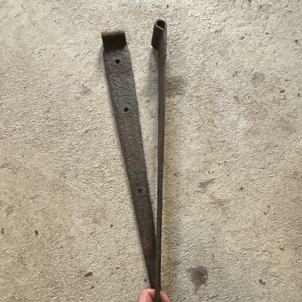 Antique Iron Strap Hinges Rusted Brown Rustic Hardware