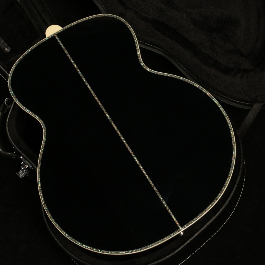 SJ200 Acoustic Electric Guitar 6 String Black Solid Spruce Top Abalone Inlay