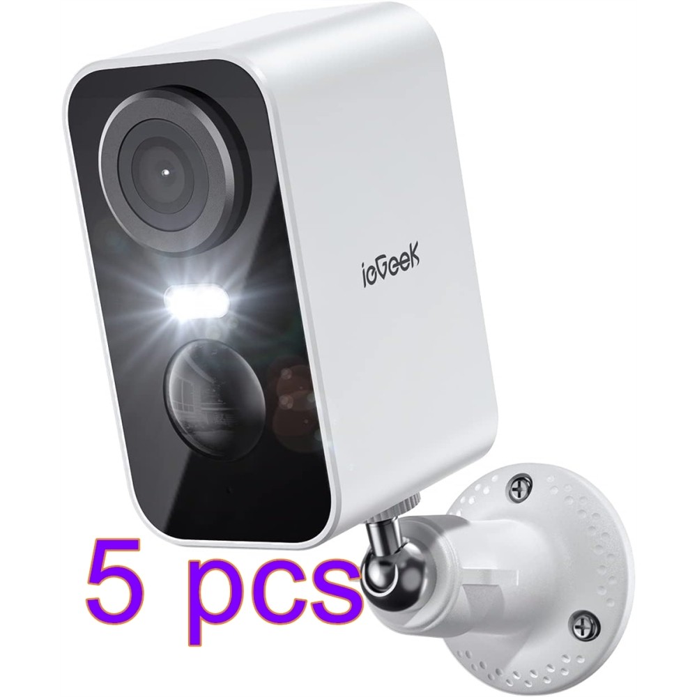 ieGeek 5-Pack Security Camera System with Siren & Spotlight Wireless Outdoor, 2K