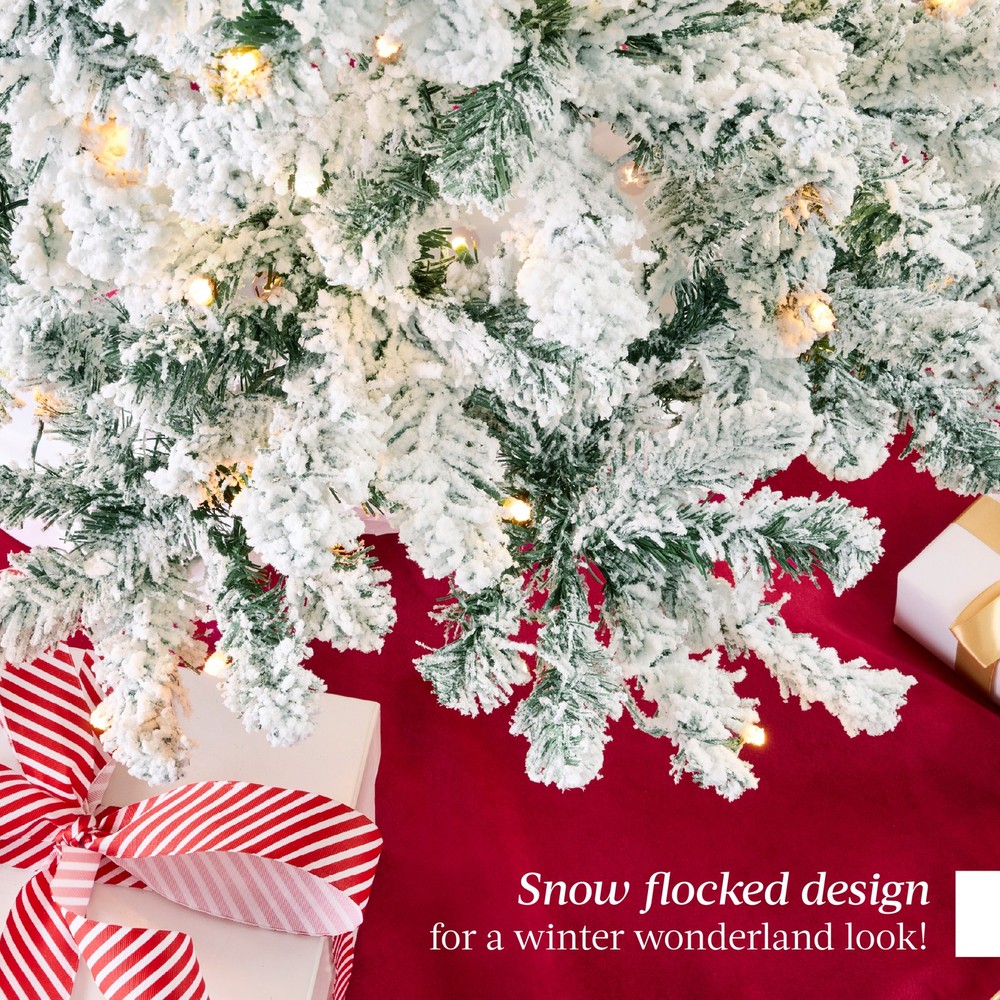 Best Choice Products Pre-Lit Flocked Artificial Pine Tree Lights
