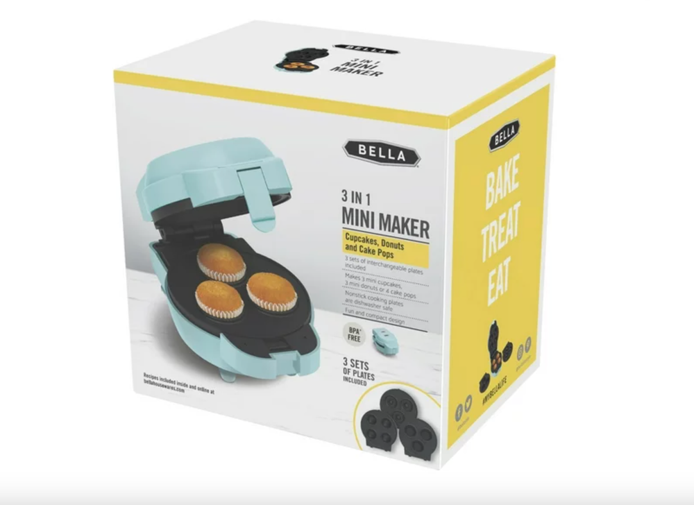 BELLA 3 in 1 Mini Maker, Cupcakes, Donuts And Cake Pops