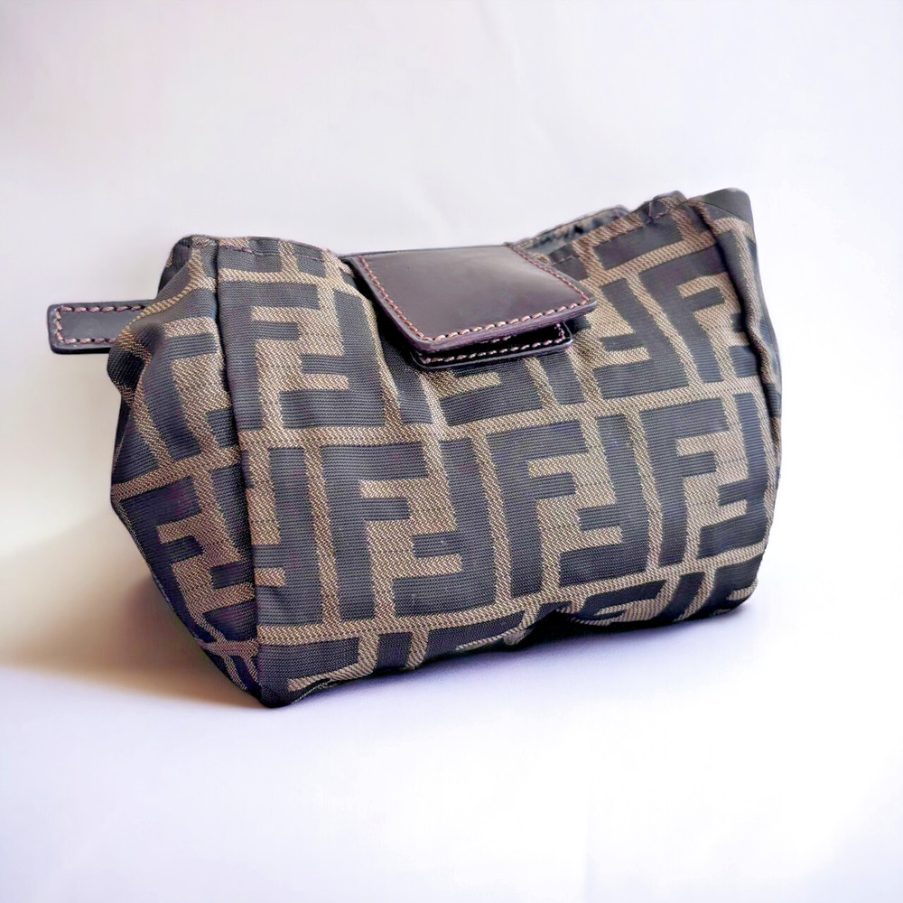 Fendi Zucca Pouch Accesary Purse Authentic