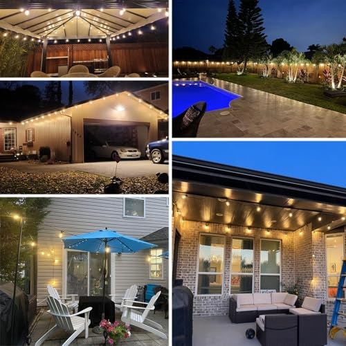 LED Outdoor String Lights, Shatterproof Waterproof 54Ft (Maximum 918Ft) 54FT