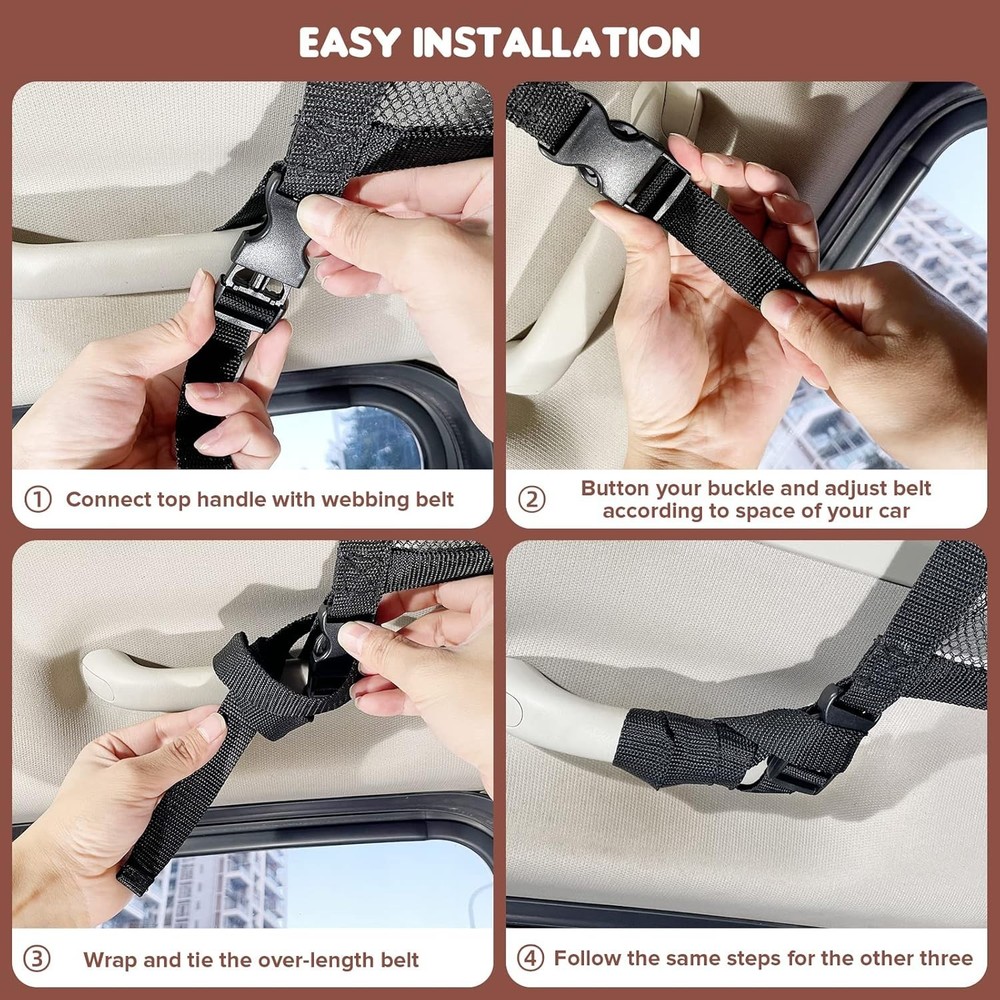 Double-Layer Car Ceiling Cargo Net Pocket - 31.5x21.6 Inches Storage Solution