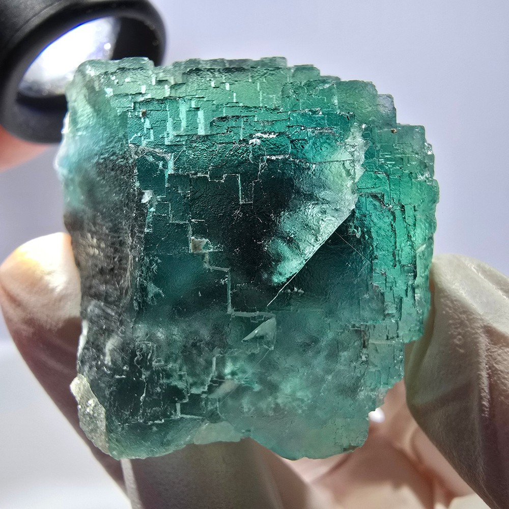 Clear Phantom Fluorite Cube Specimen, parquetted green Okorusu, Namibia