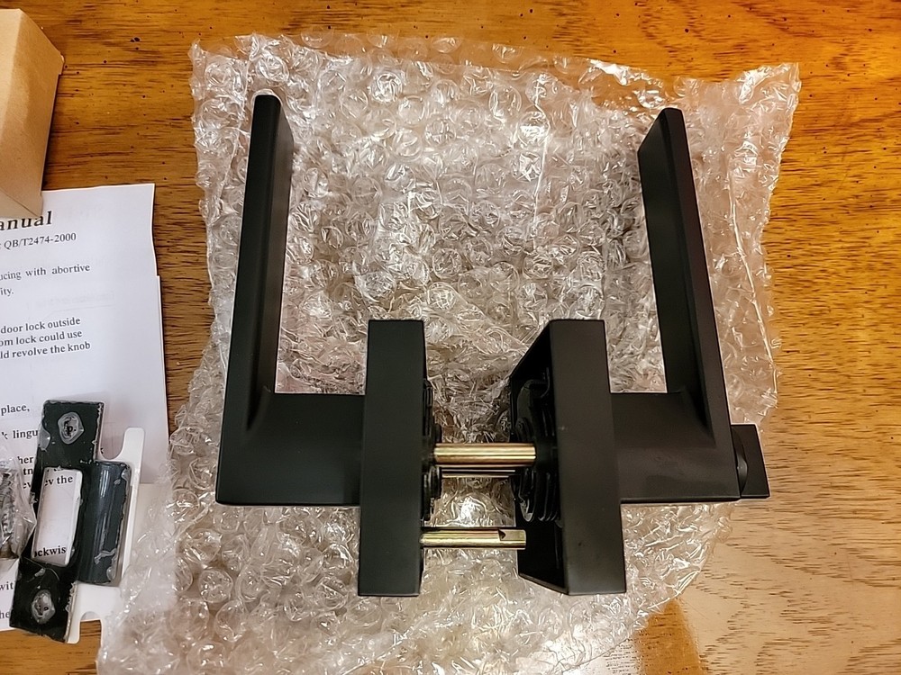 Door Column Handle Lock Set Adjustable Backset Black QB/T2474-2000