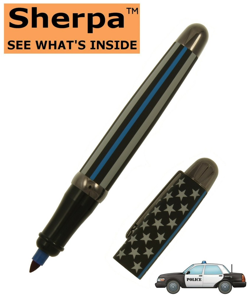 Sherpa #5065 Thin Blue Line Pen Holder With Blue Sharpie