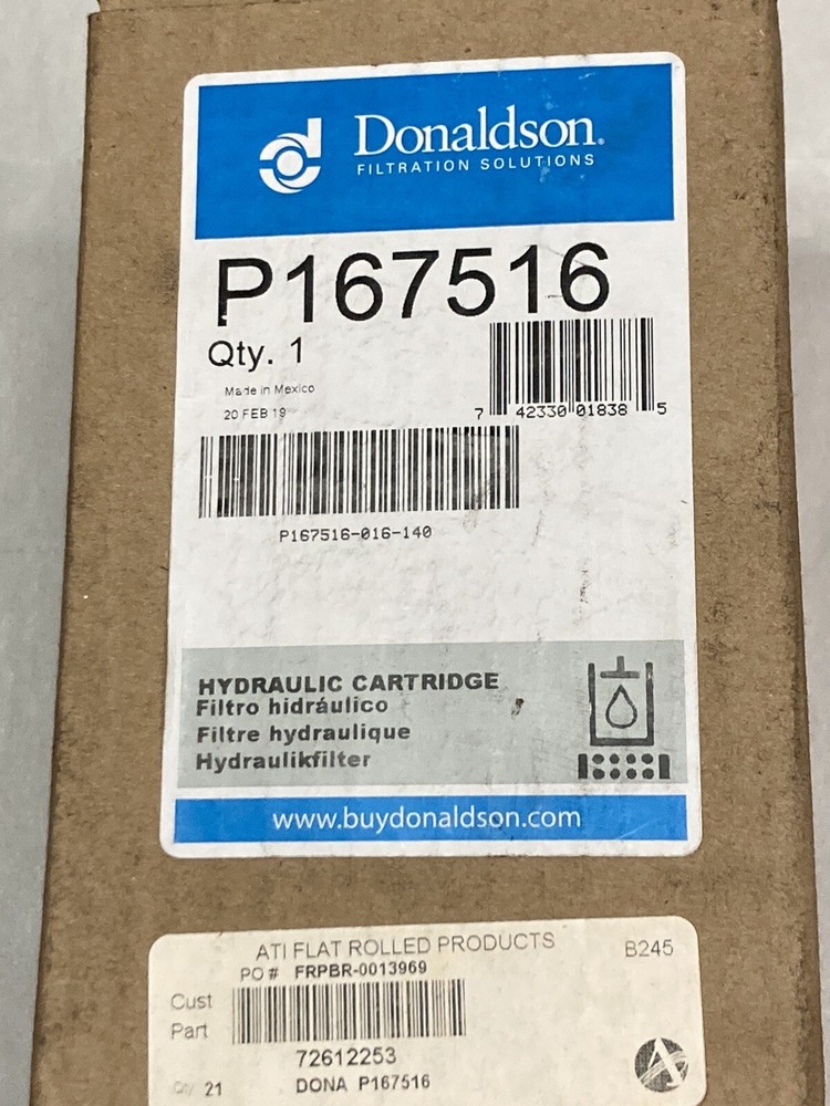Donaldson,P167516,Hydraulic Filter