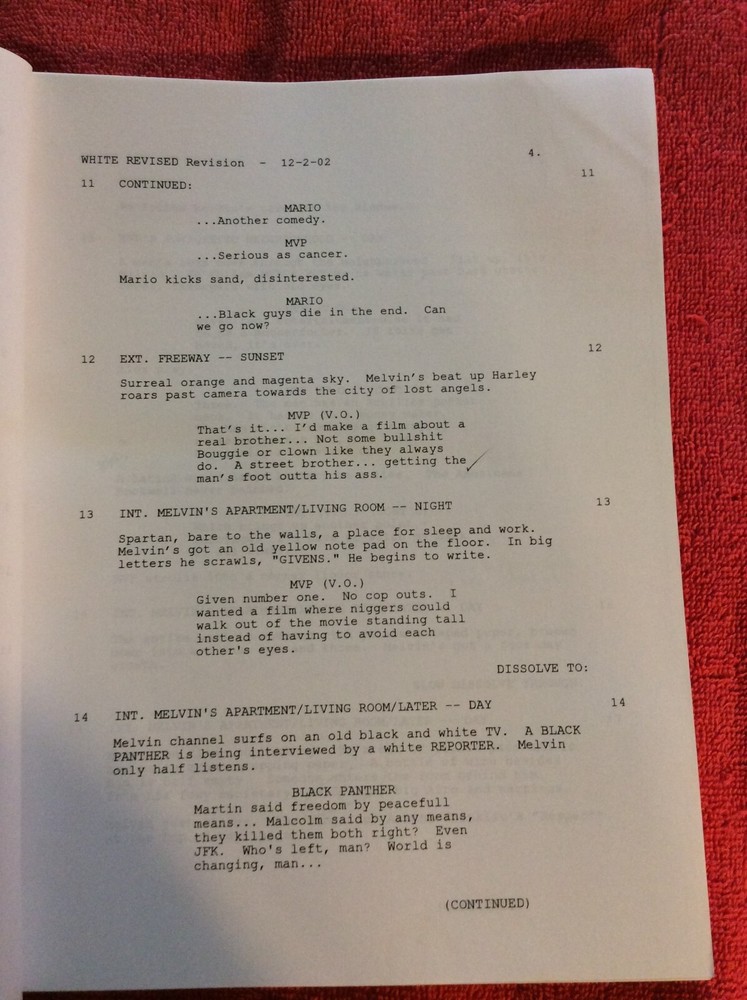 ORIGINAL SCRIPT BAADASSSSS GETTIN' THE MAN'S FOOT OUTTA YOUR ASS VAN PEEBLES