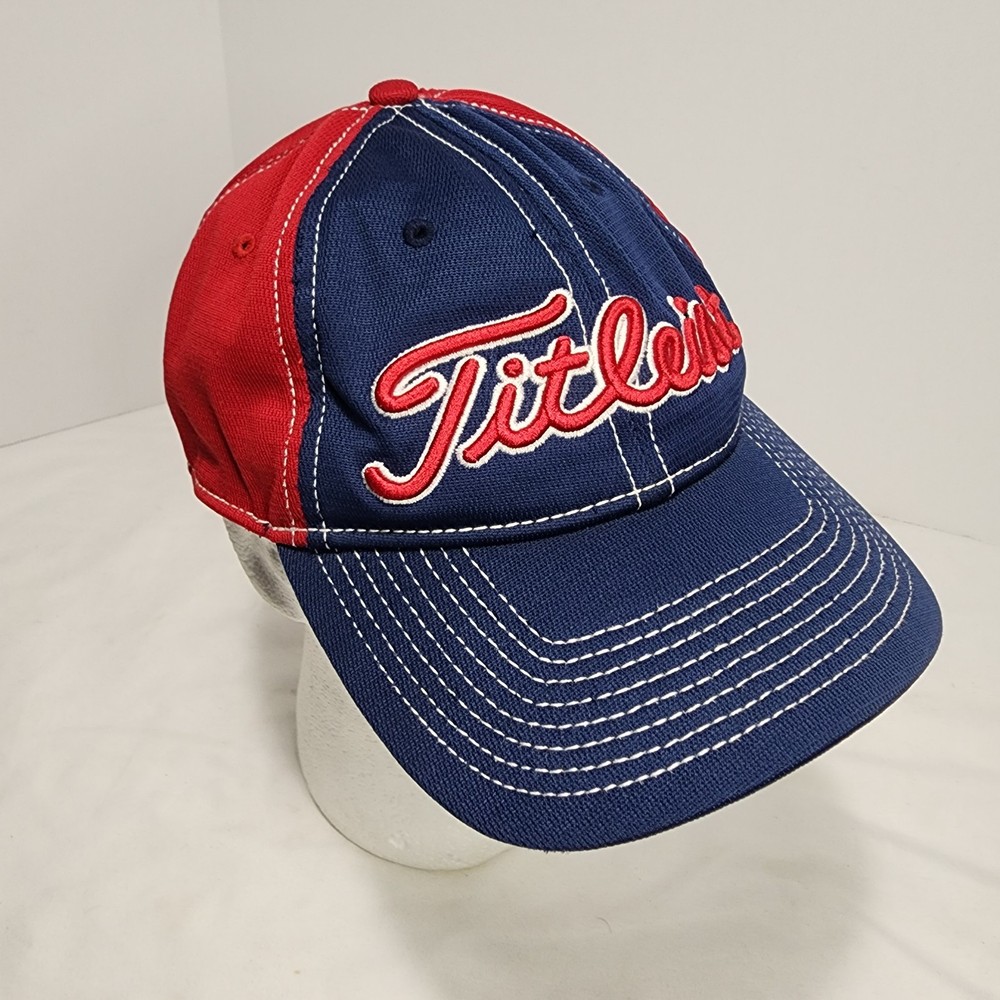 TITLEIST Golf Red/White/Blue Adjustable Strapback Sot-Top "Dad" Hat Cap EUC
