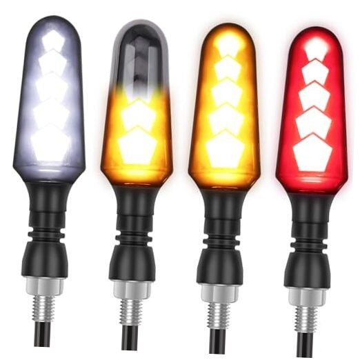 4PCS Motorcycle Indicators Flowing Turn Signal Lights Corn Cob Version