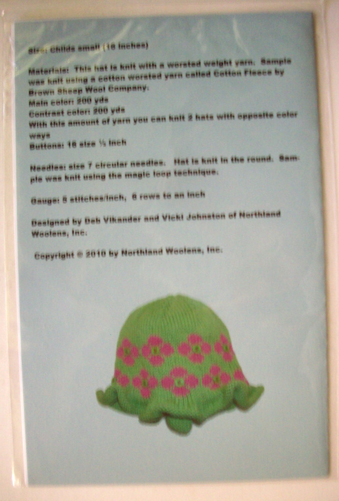 CHILD Flower Power cap hat knitting pattern