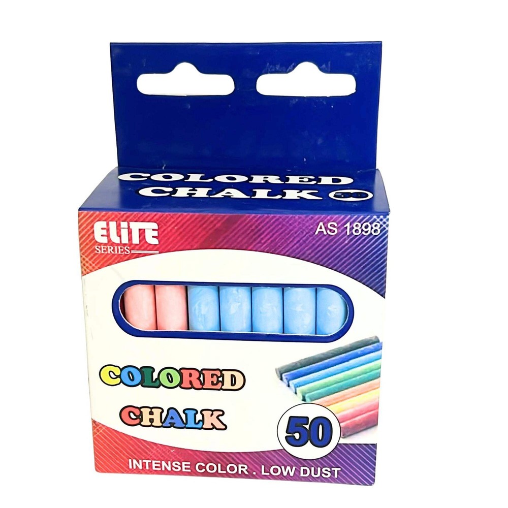 Colored Chalk – Low Dust with Intense Color: 50 Pack