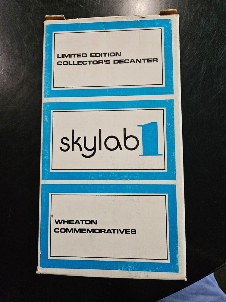 Sky Lab Weaton blue glass commemorative bottle