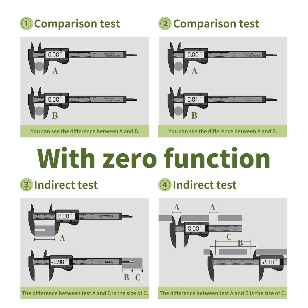 SCITOOLS Small Digital Caliper 0-4" Mini Measuring Tool, Micrometer 4"