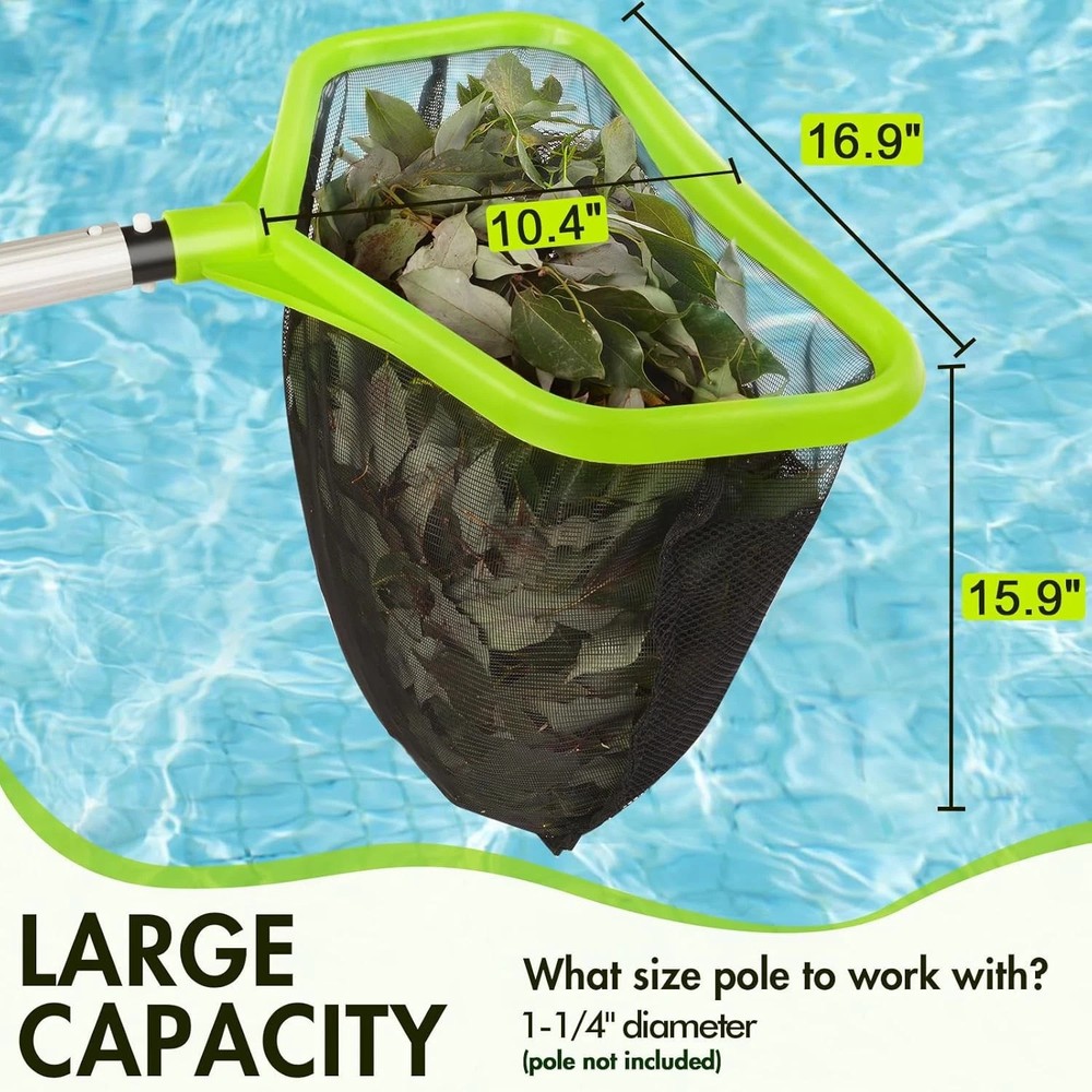 Pool Net, Pool Skimmer Net with Reinforced Frame, Large Capacity Pool Cleaning N
