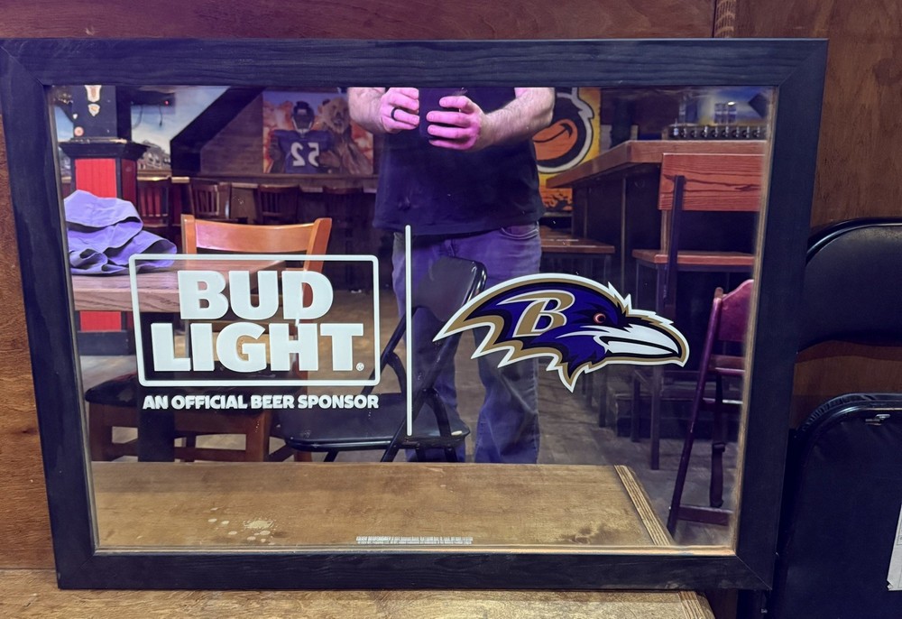 Bud Light RAVENS bar mirror