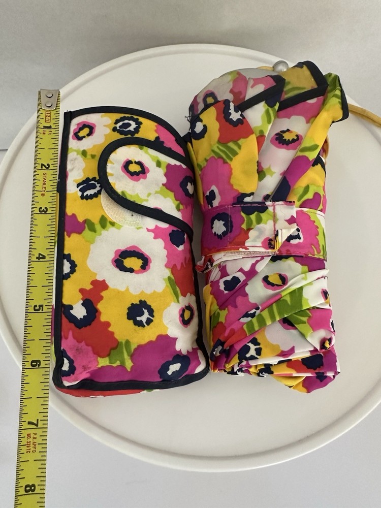 Vintage Totes Umbrella M Medium Coverage Mini Compact W Case Floral Design EUC