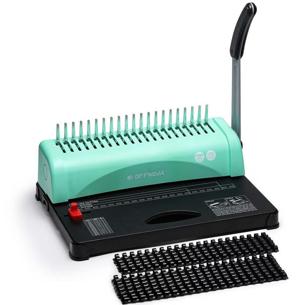 Binding Machine, 21-Hole 450 Sheets Paper Comb Punch Binder Machine for Lette...