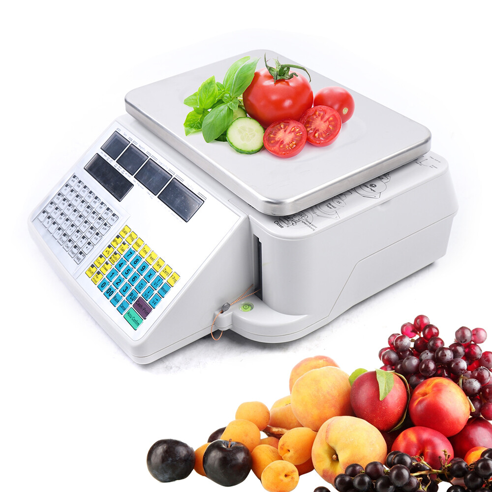 Commercial Digital Price Computing Scale With Label Barcode Printer 66 Lbs 110V