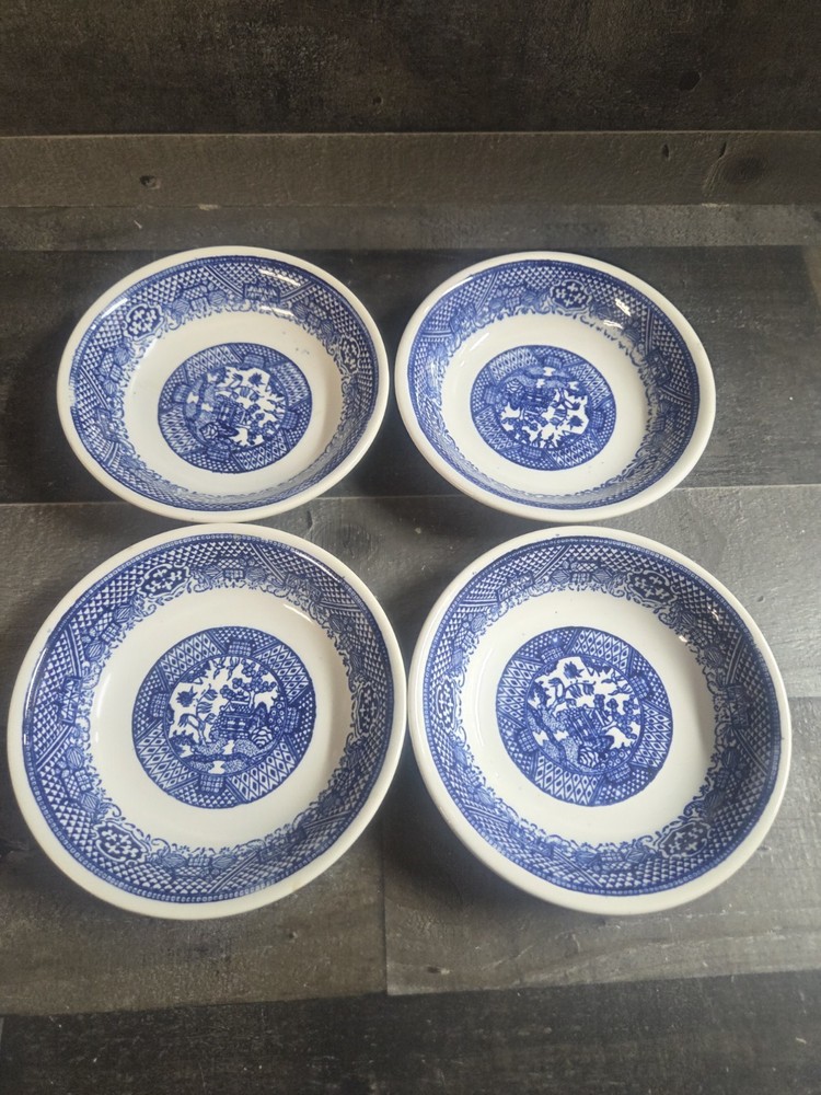 Vtg Blue Willow Ware Small Bowls Set 4 / 5” Wide