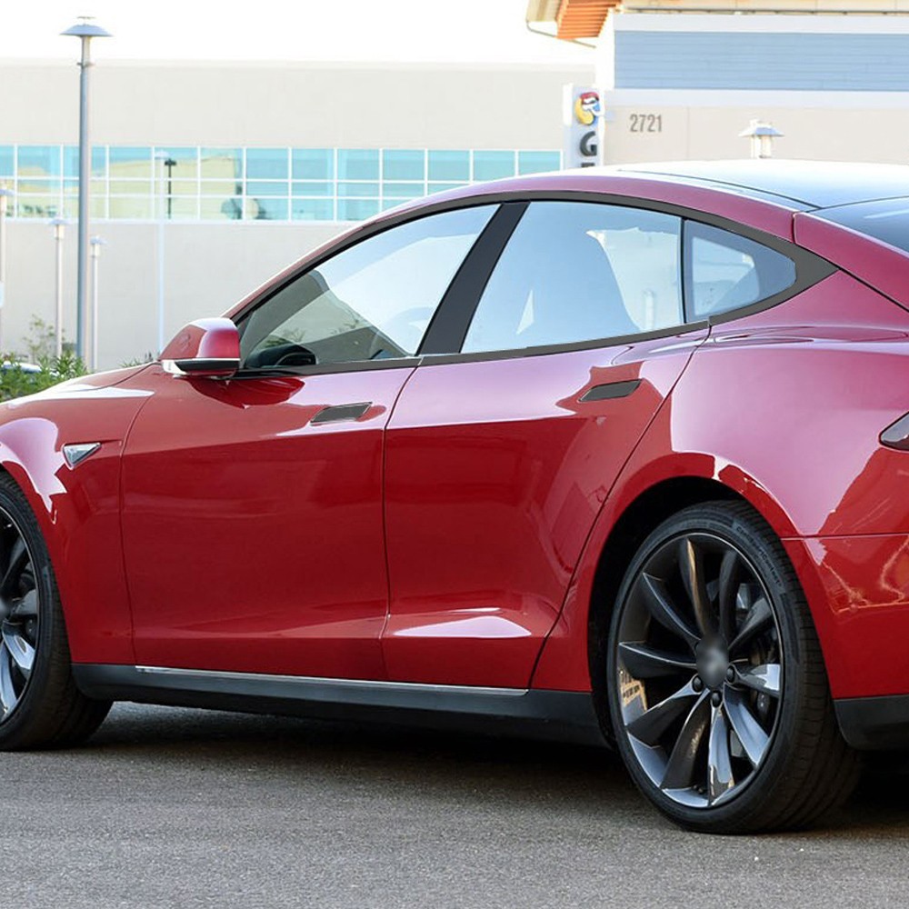 Matte Black Chrome Delete Window Trims For Tesla Model S 2014-2020