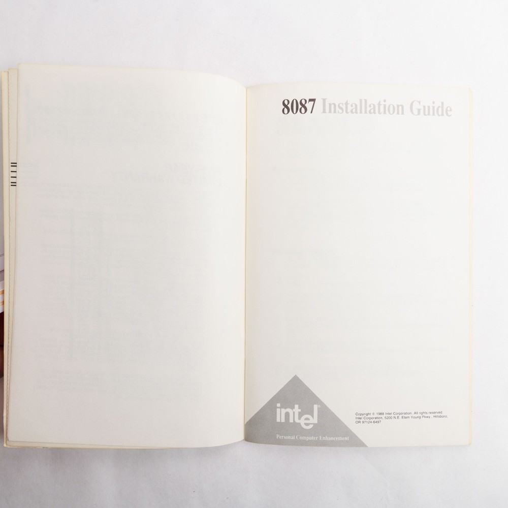 Vintage Intel 8087 Installation Guide Rare