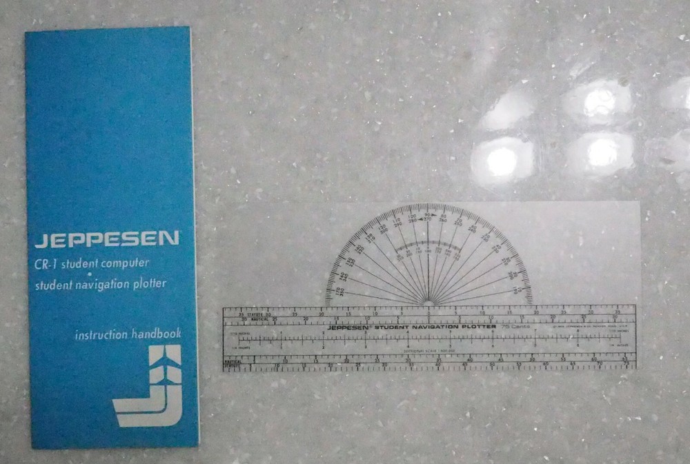 Vintage Jeppesen CR-1 Pilot Flight Instruction Handbook Navigation Plotter PN-1
