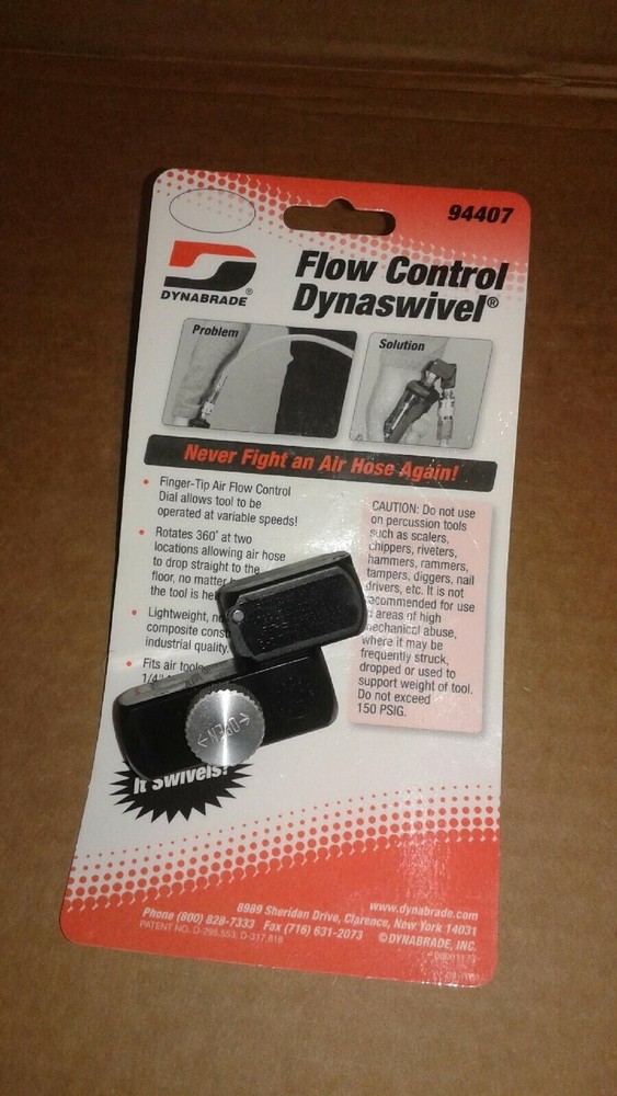 DYNABRADE 94407 FLOW CONTROL DYNASWIVEL - New in Box