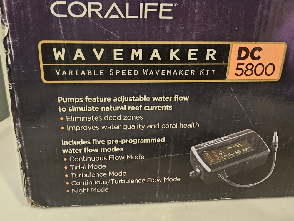 Coralife Aquarium Wavemaker DC5800 Variable Speed Kit Open Box Salt & Freshwater