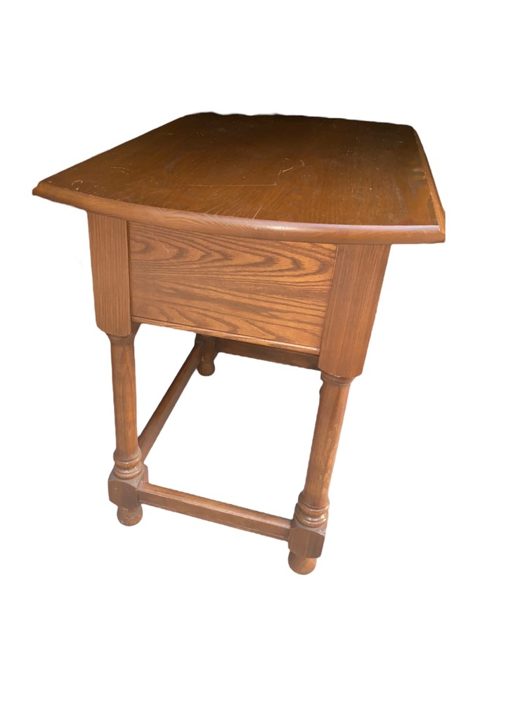 Pennsylvania Ash Vintage Solid Wood Drop Leaf End Table w/ Drawer