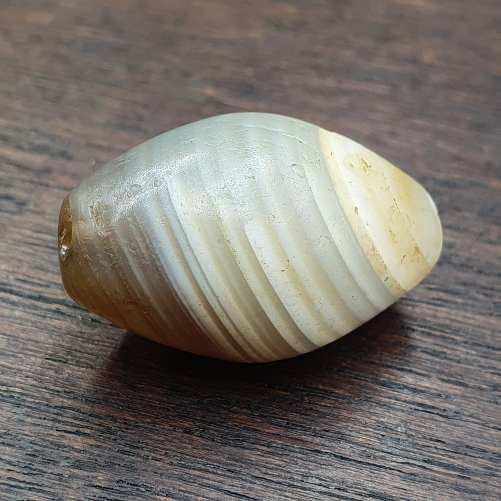 Natural Ancient Suleimani Agate Bead with Unique Eye Pattern