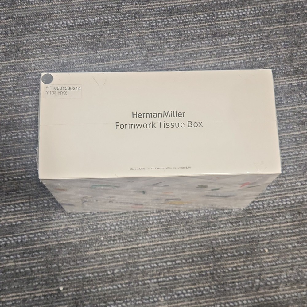 HermanMiller Formwork Tissue Box Cover Black Plastic Matte Modern Rectangle