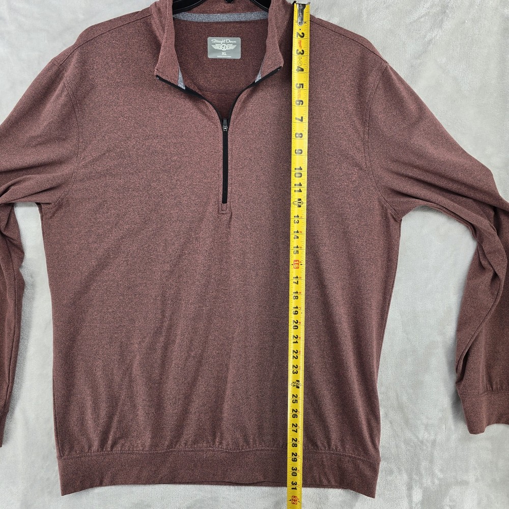 Straight Down Golf Performance 1/4 Zip Pullover Jacket Mens XL Red Polyester
