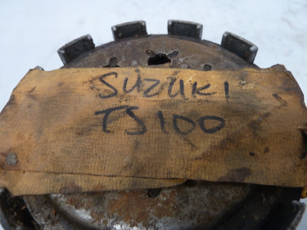 Suzuki TS100 clutch basket.