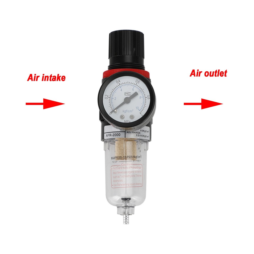 AFR2000 1/4" Air Compressor Filter Water Separator Trap Tools Regulator Kit