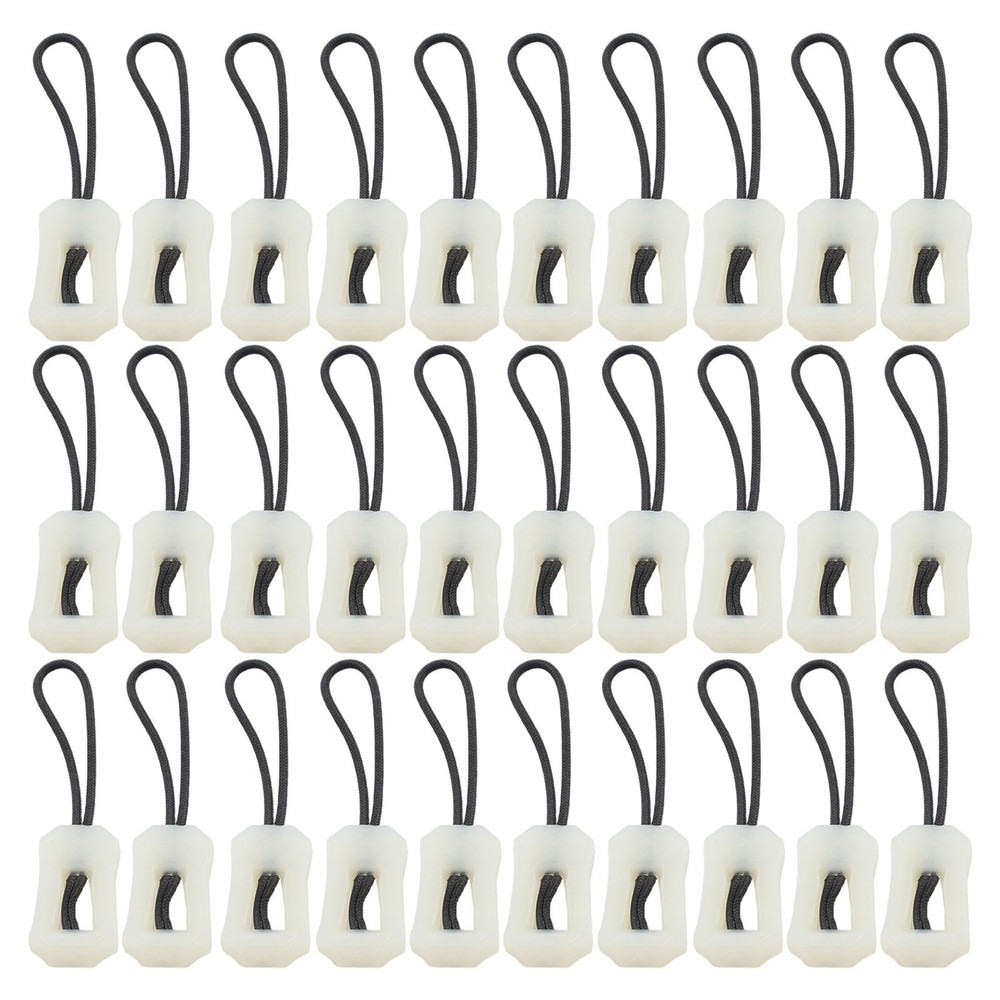 30pcs Luminous Zipper Pulls for Camping Backpack Luggage Replacement Rope