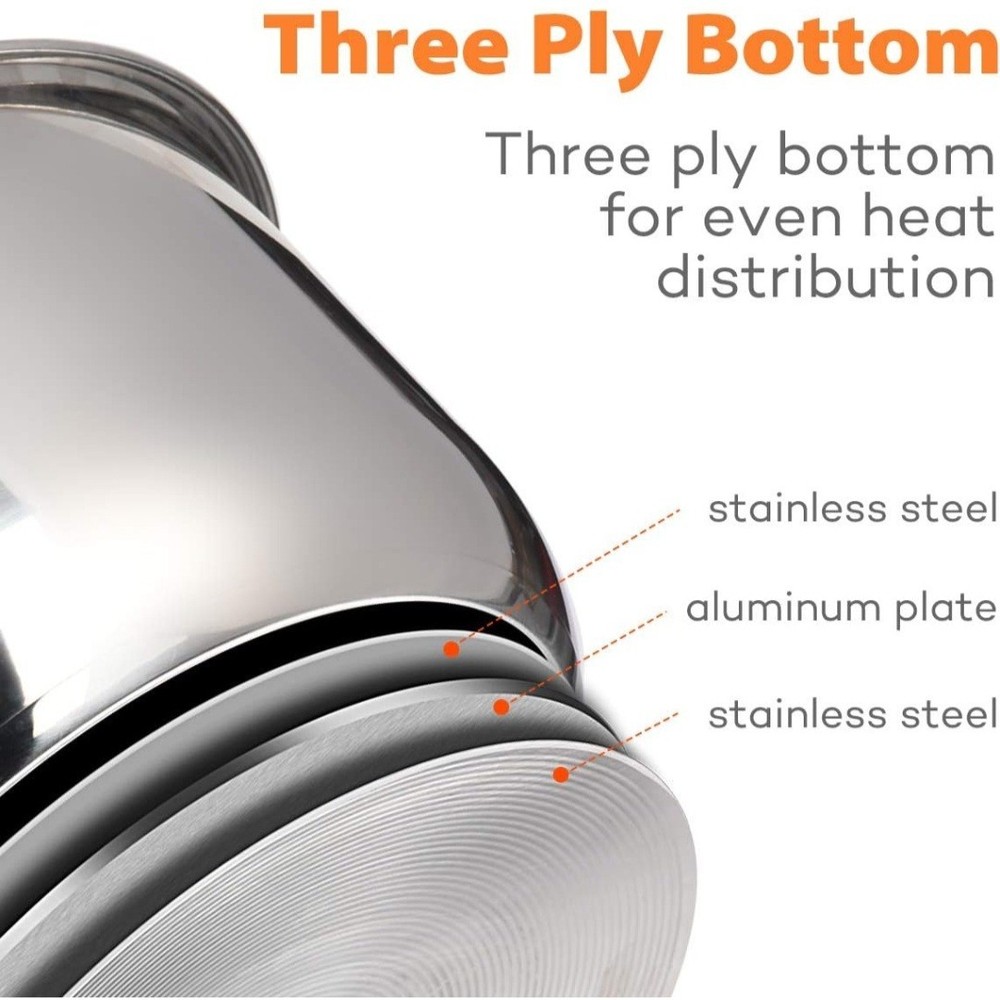 Sicheer Stainless Steel Inner Pot Replacement Insert Liner Accessory Compatible