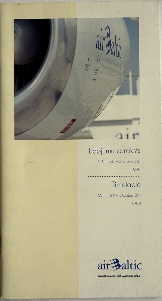 Air Baltic Airlines Timetable - Mar 1998