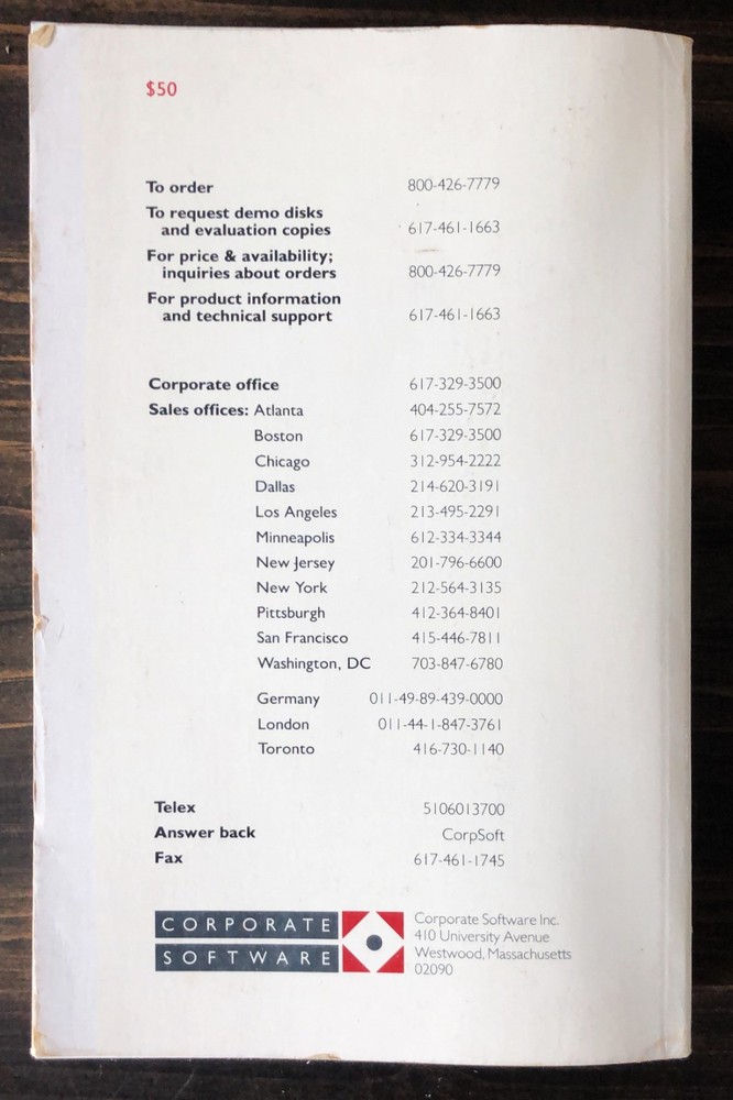 The Corporate Software Guide : Eighth Edition 1988 (IBM PC, Macintosh software)