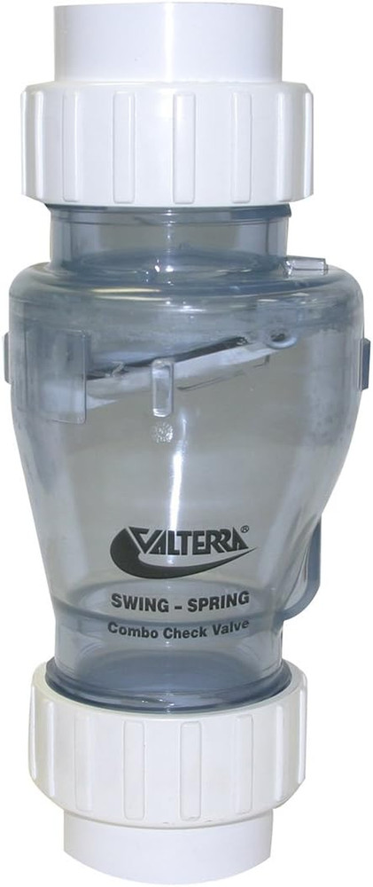 200-CU20 PVC Swing/Spring Combination Check Valve, Clear, 2" Union