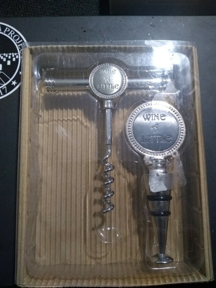 Wine a Little Corkscrew and Wine Bottle Stopper Set 20-847