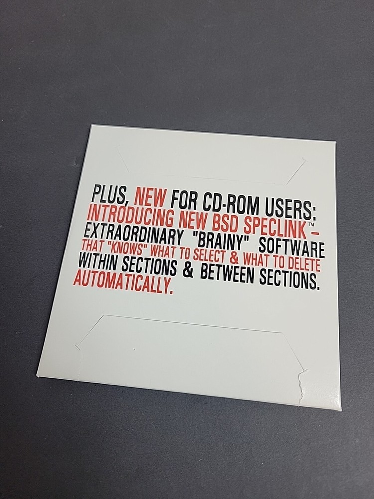 Spec Disk 1996 Spring Issue ArCat 96 speclink bsd 2 disc lost media