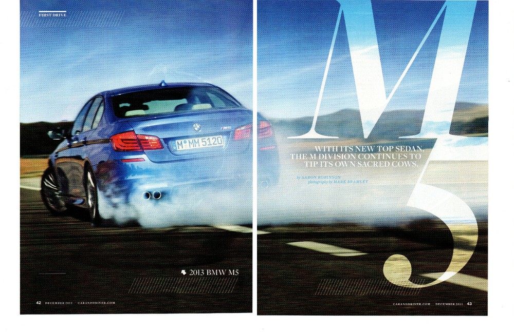 2013 BMW M5 ~ ORIGINAL 7-PAGE ARTICLE / AD