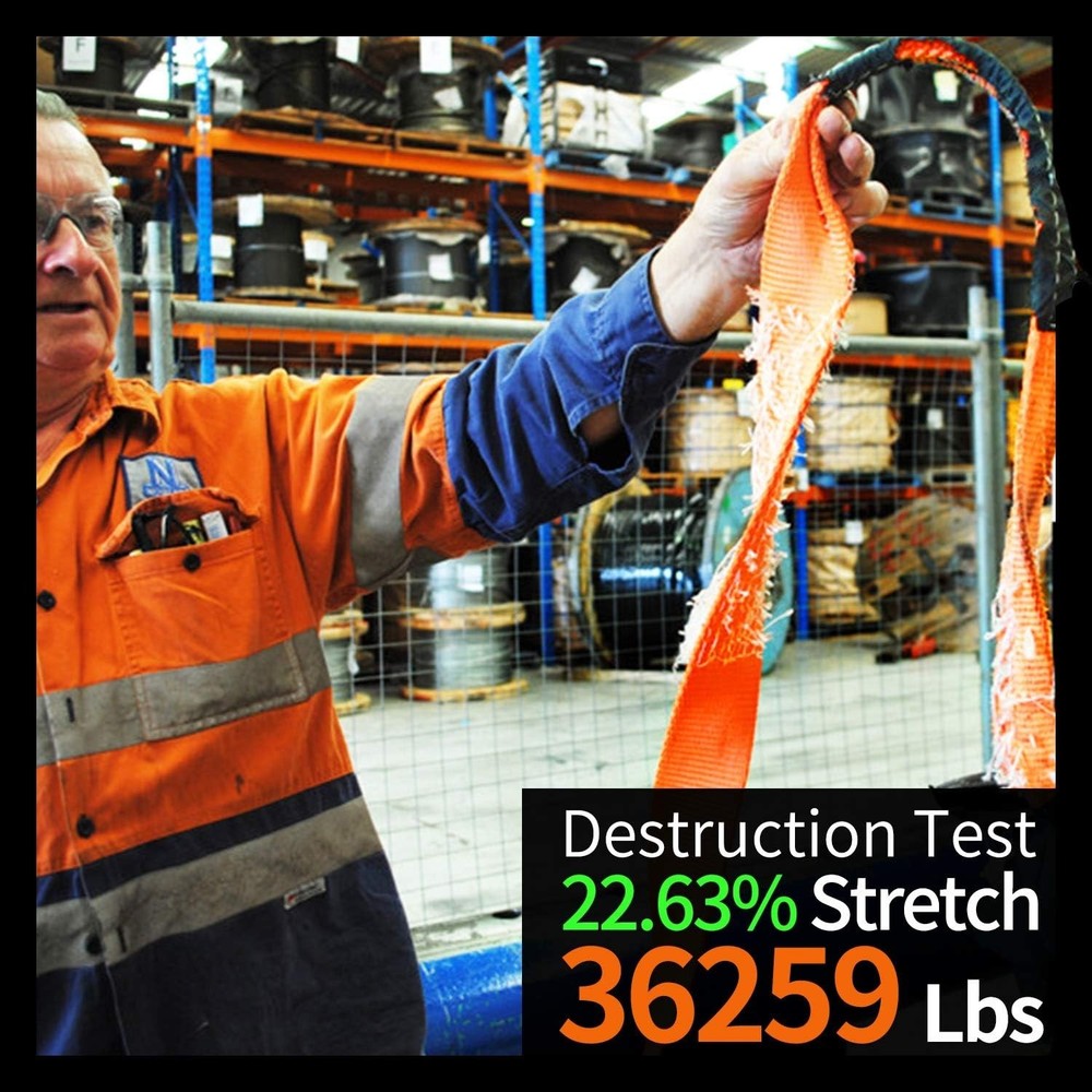 Robust 3" x 20' Nylon Recovery Strap with Lightweight Rust-Proof Hitch Receiver