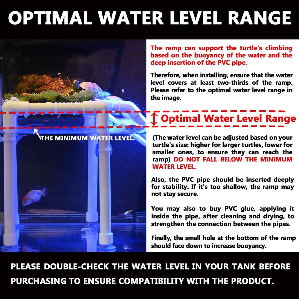 Extra Large Turtle Basking Platform for Aquatic Turtles Tanks Accessories Ram...