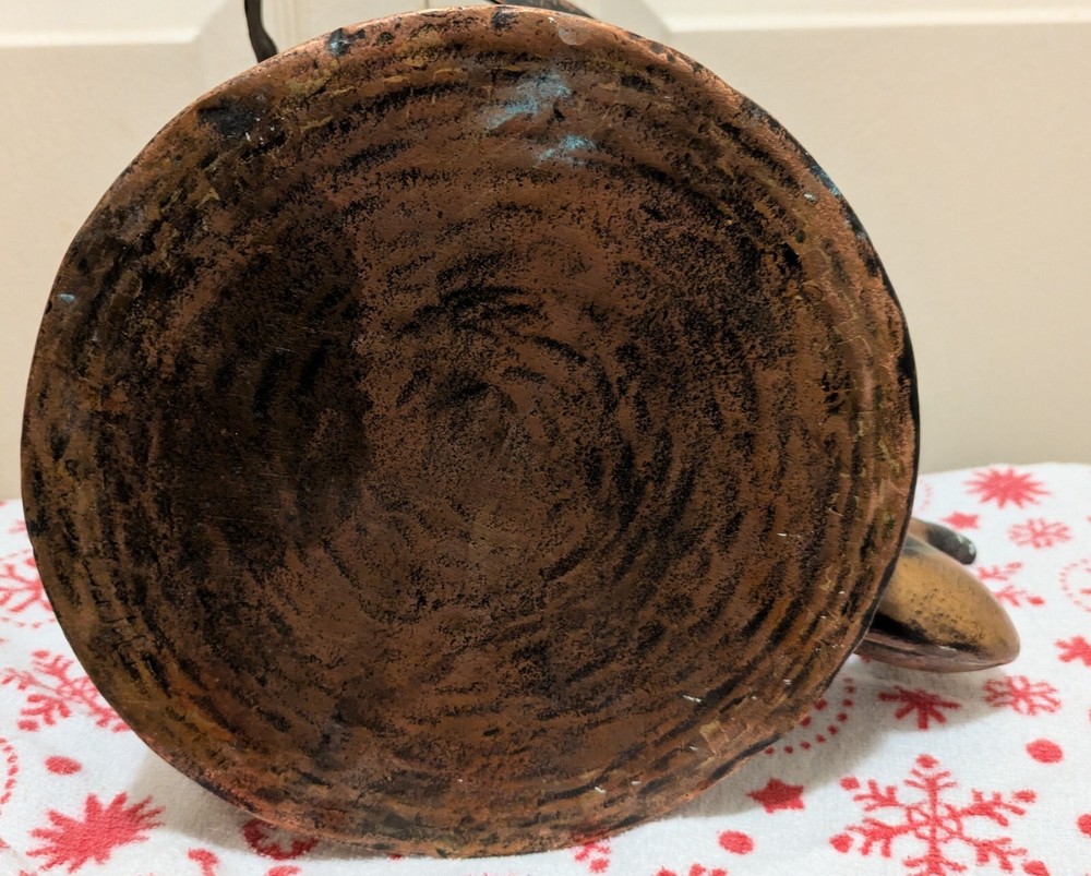 Antique Middle Eastern Engraved Brass Copper Tea Kettle