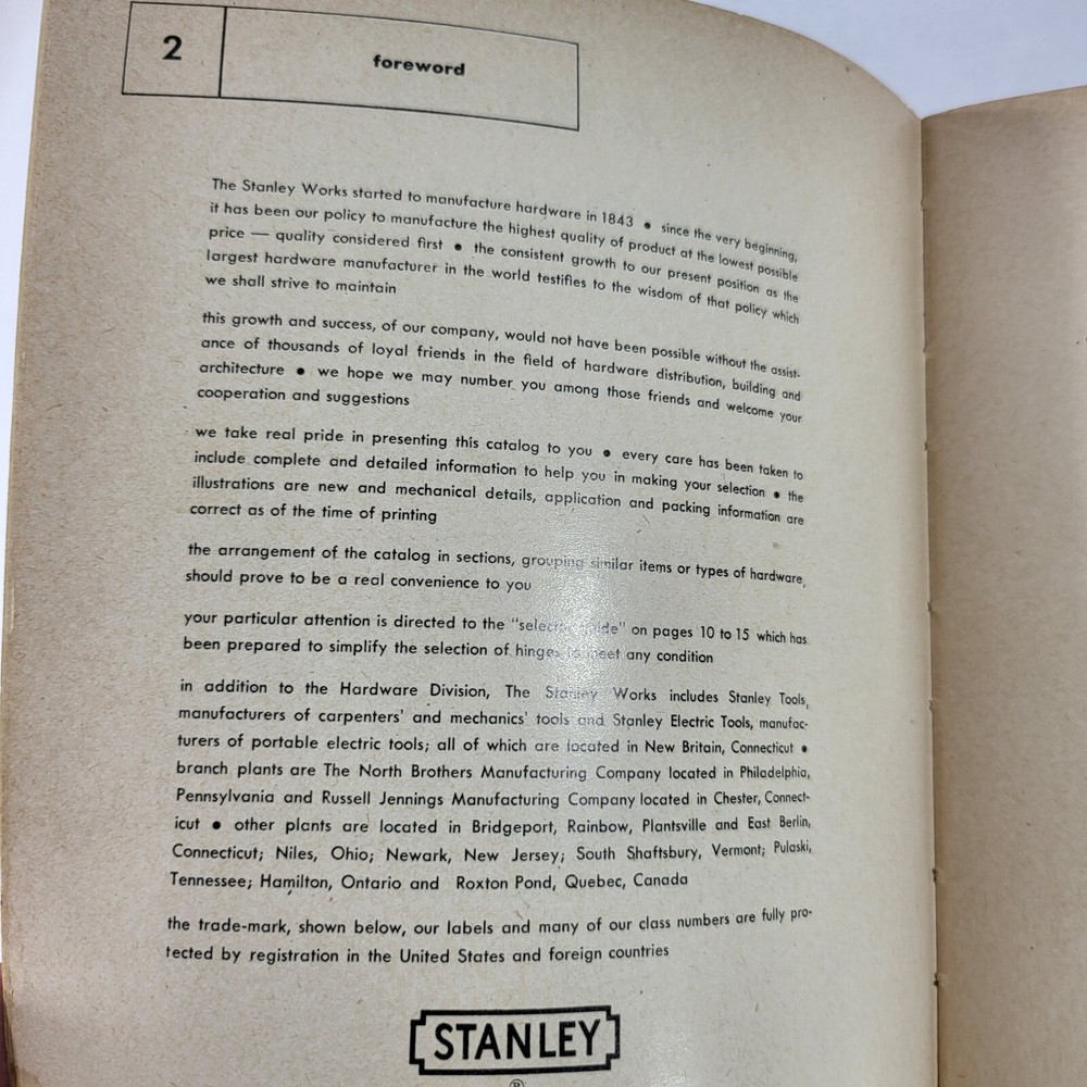 1950's Stanley Hardware Catalog No 71
