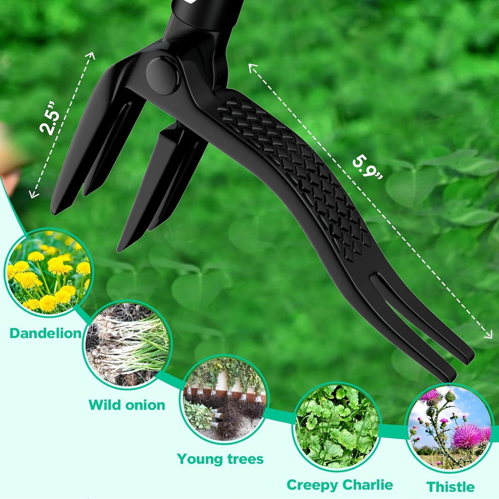 Weed Puller with Long Handle- 63Inch - Adjustable Stand up Weed Puller Tool, Hea